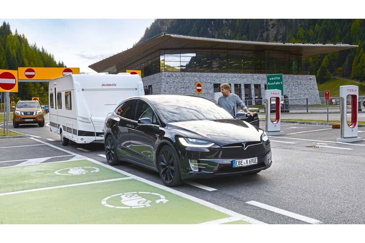Zugwagen-Test Tesla Model X: Mit dem Elektroauto durch die Alpen